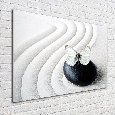 Foto-obraz szklany Kamień zen i motyl