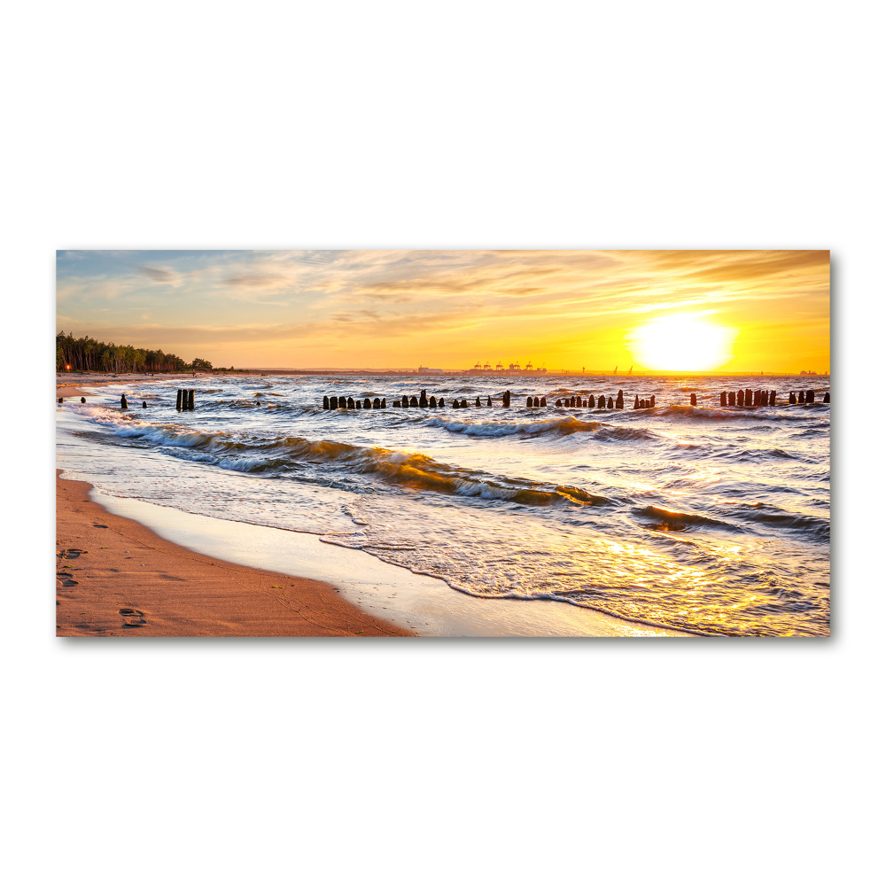 Foto obraz szklany Zachód słońca plaża