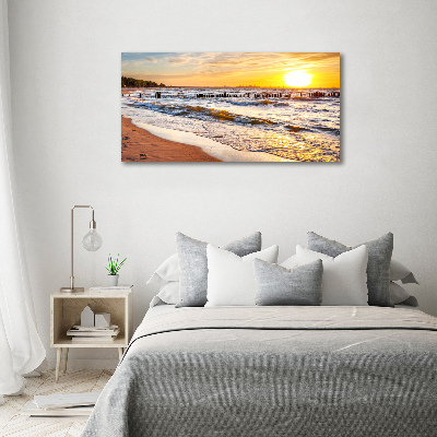 Foto obraz szklany Zachód słońca plaża