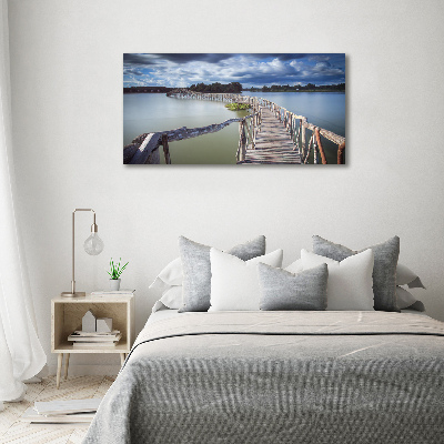 Foto obraz szkło hartowane Drewniany most