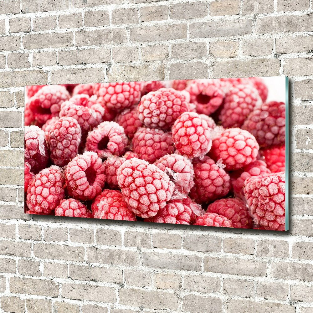 Fotoobraz na ścianę szklany Zmrożone maliny