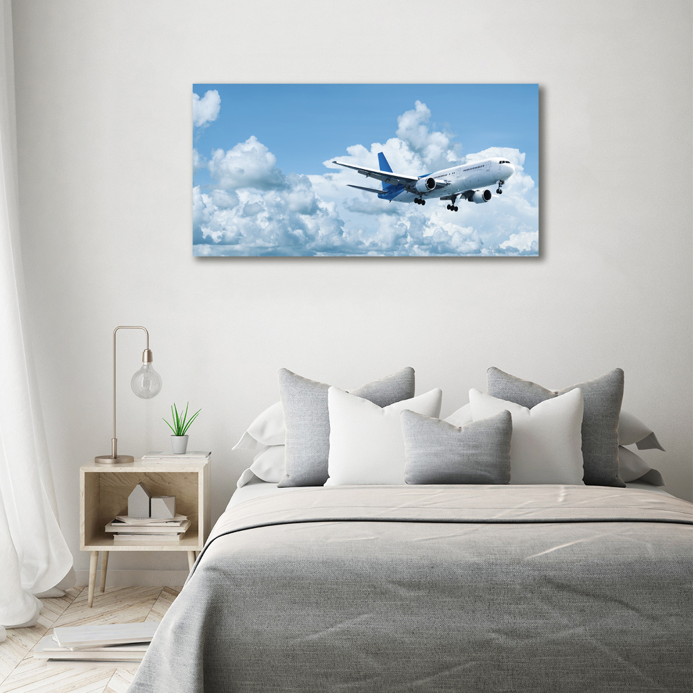 Foto obraz szklany Samolot na niebie
