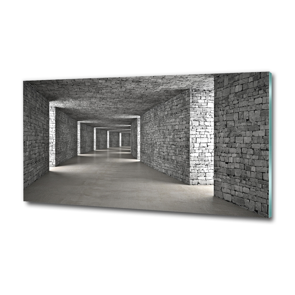 Foto obraz szkło hartowane Tunel z cegły