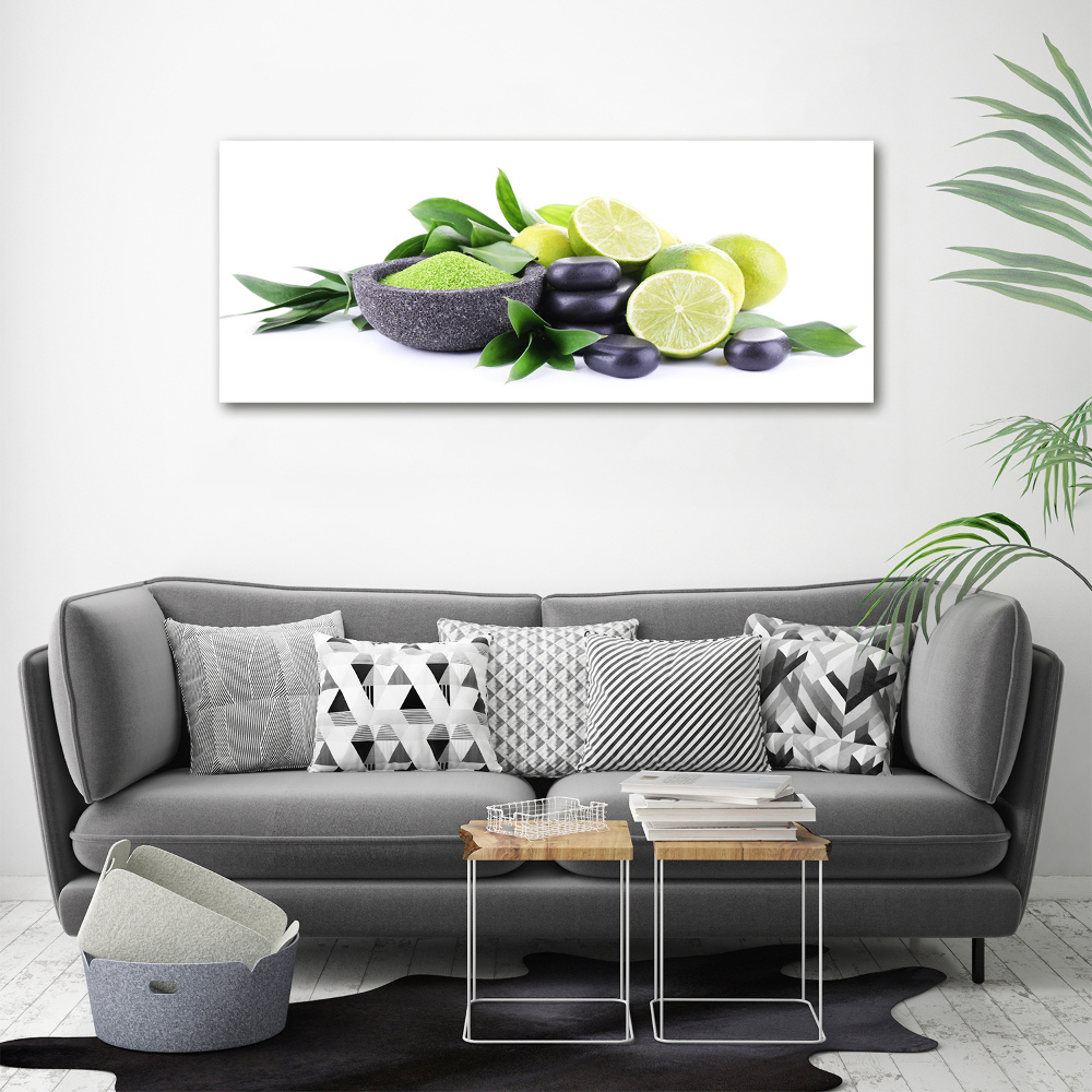 Foto obraz szklany Limonki i kamienie