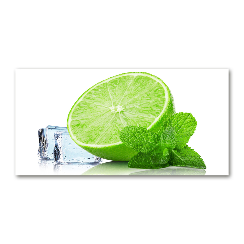 Fotoobraz na ścianę szklany Limonka z lodem