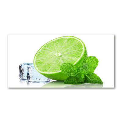 Fotoobraz na ścianę szklany Limonka z lodem