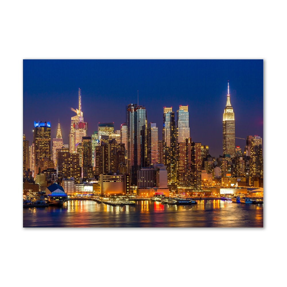 Foto obraz szkło hartowane Manhattan nocą
