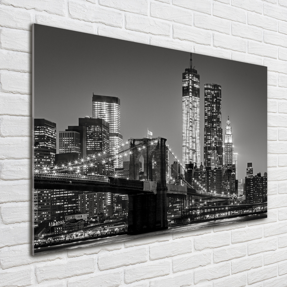 Foto obraz szkło hartowane Manhattan nocą