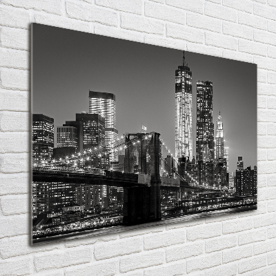 Foto obraz szkło hartowane Manhattan nocą