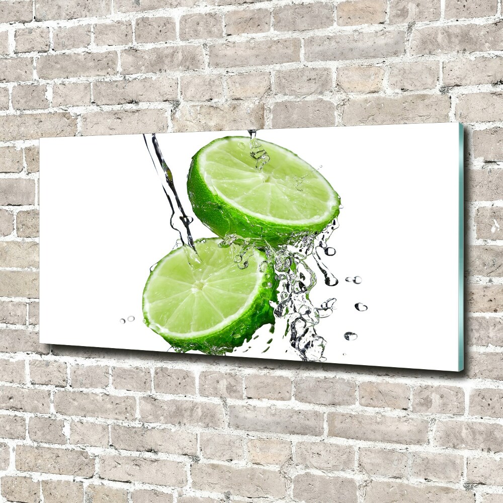 Foto obraz szkło hartowane Limonki i woda