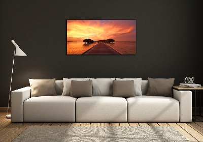 Foto obraz szklany Bungalowy Malediwy