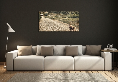 Foto-obraz szklany Dwa psy na wzgórzu