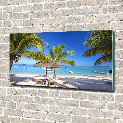 Fotoobraz na ścianę szklany Plaża Mauritius