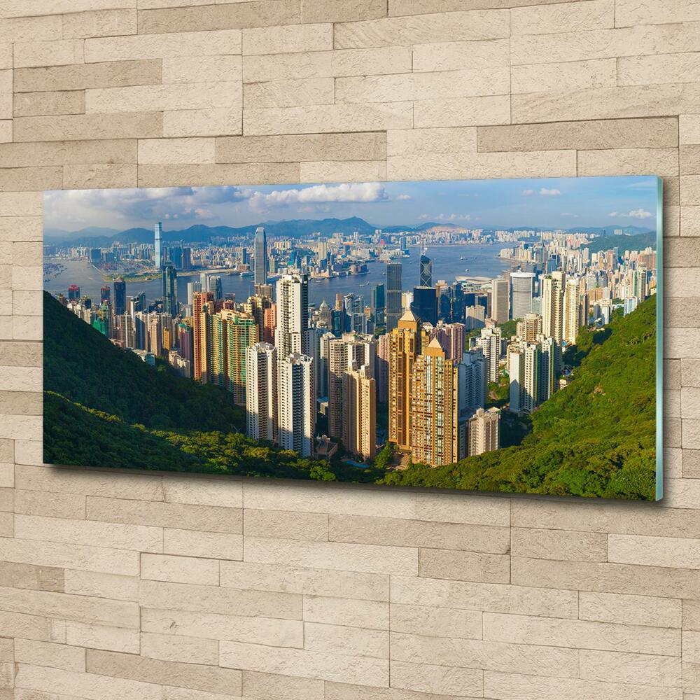 Foto obraz szklany Hongkong panorama