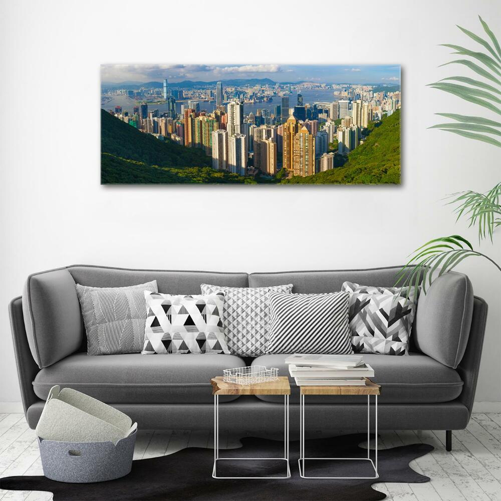 Foto obraz szklany Hongkong panorama