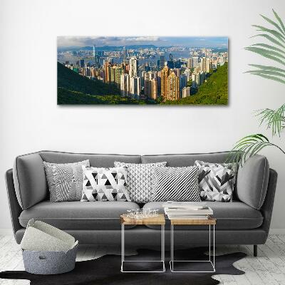 Foto obraz szklany Hongkong panorama