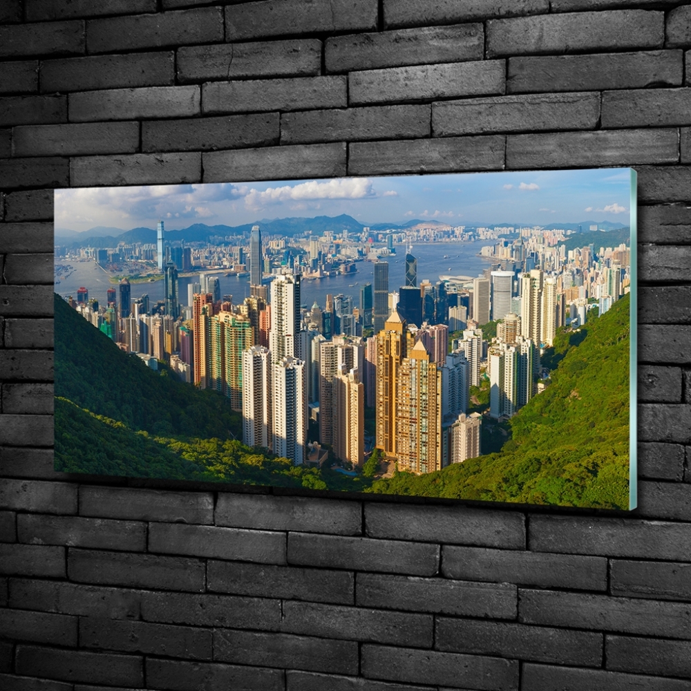 Foto obraz szklany Hongkong panorama