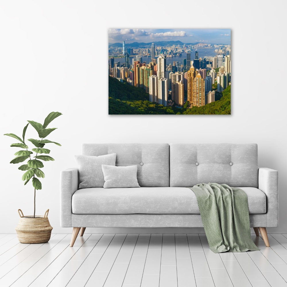 Foto obraz szklany Hongkong panorama