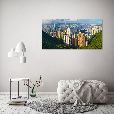 Foto obraz szklany Hongkong panorama