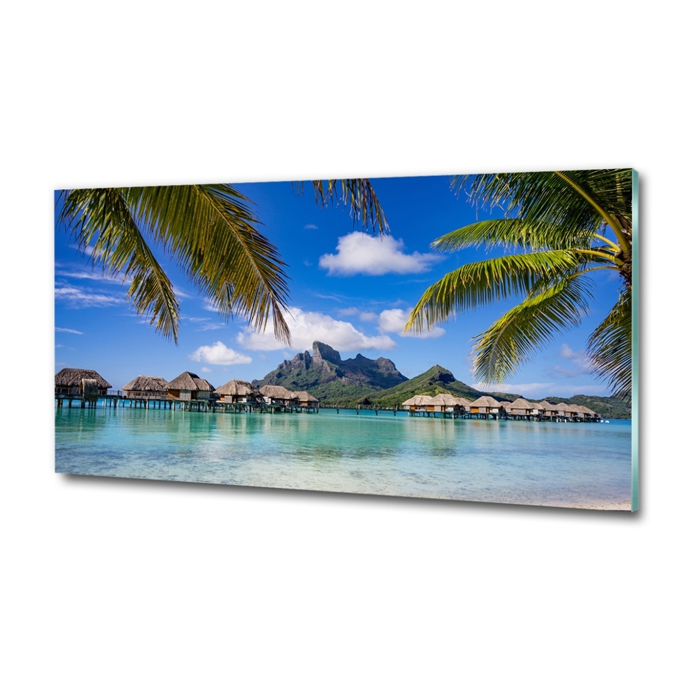 Foto obraz szklany Palmy na Bora Bora