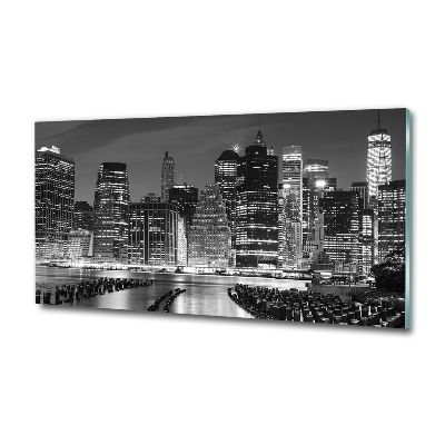 Foto obraz szkło hartowane Manhattan nocą