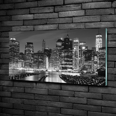 Foto obraz szkło hartowane Manhattan nocą