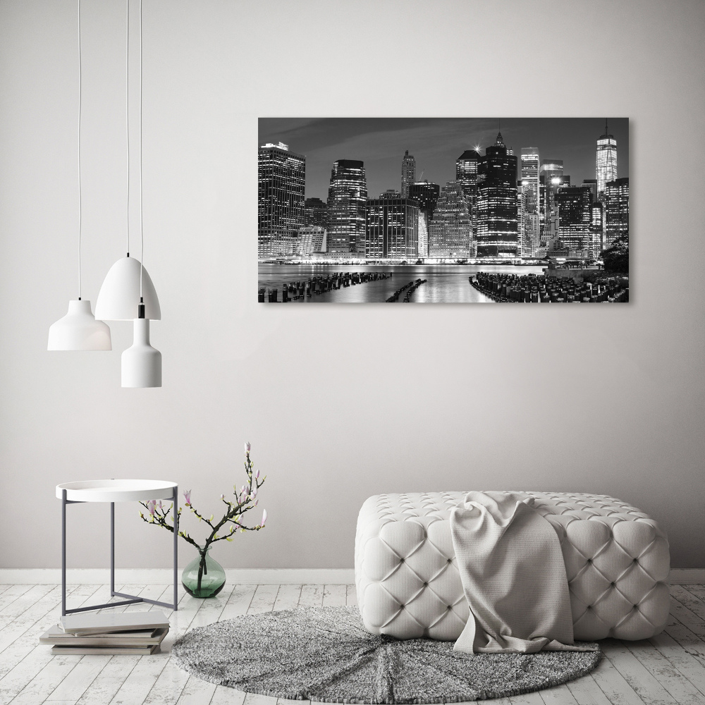 Foto obraz szkło hartowane Manhattan nocą