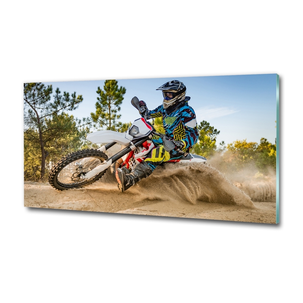 Foto obraz szkło hartowane Motocross