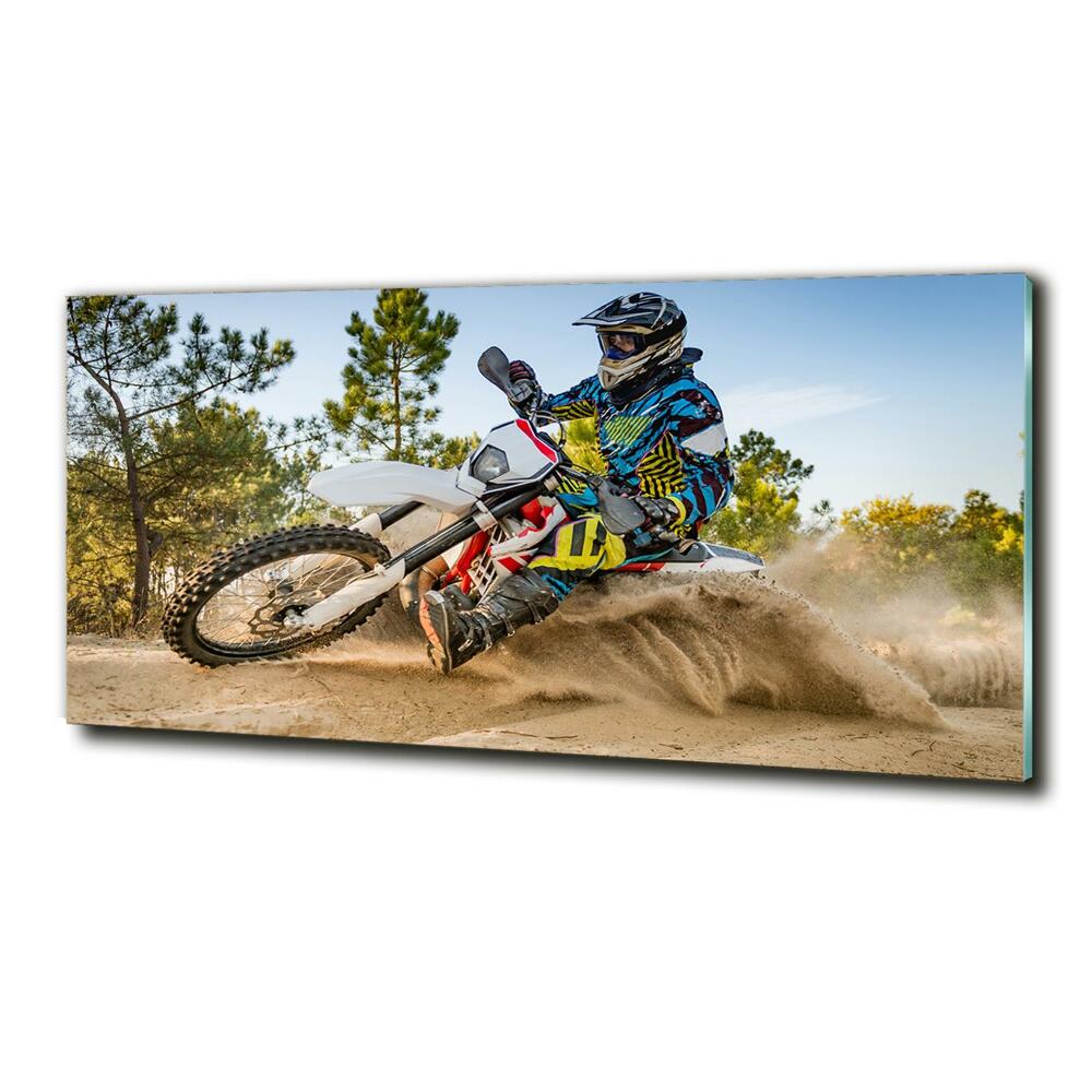 Foto obraz szkło hartowane Motocross