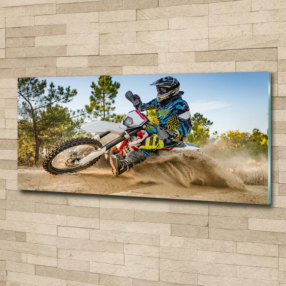 Foto obraz szkło hartowane Motocross