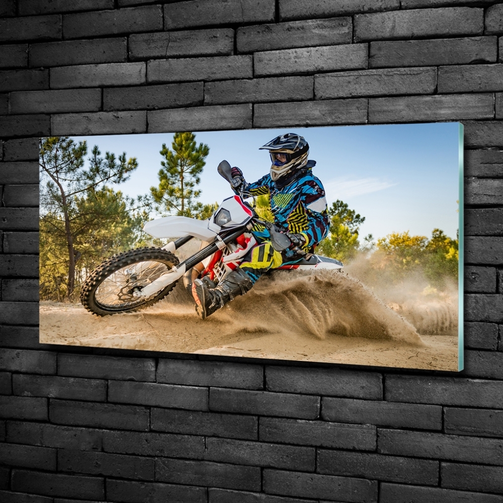 Foto obraz szkło hartowane Motocross