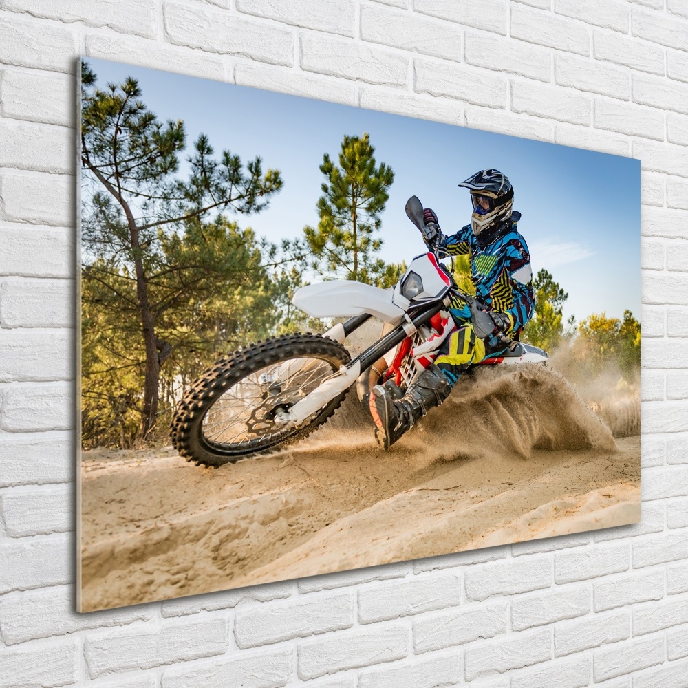 Foto obraz szkło hartowane Motocross