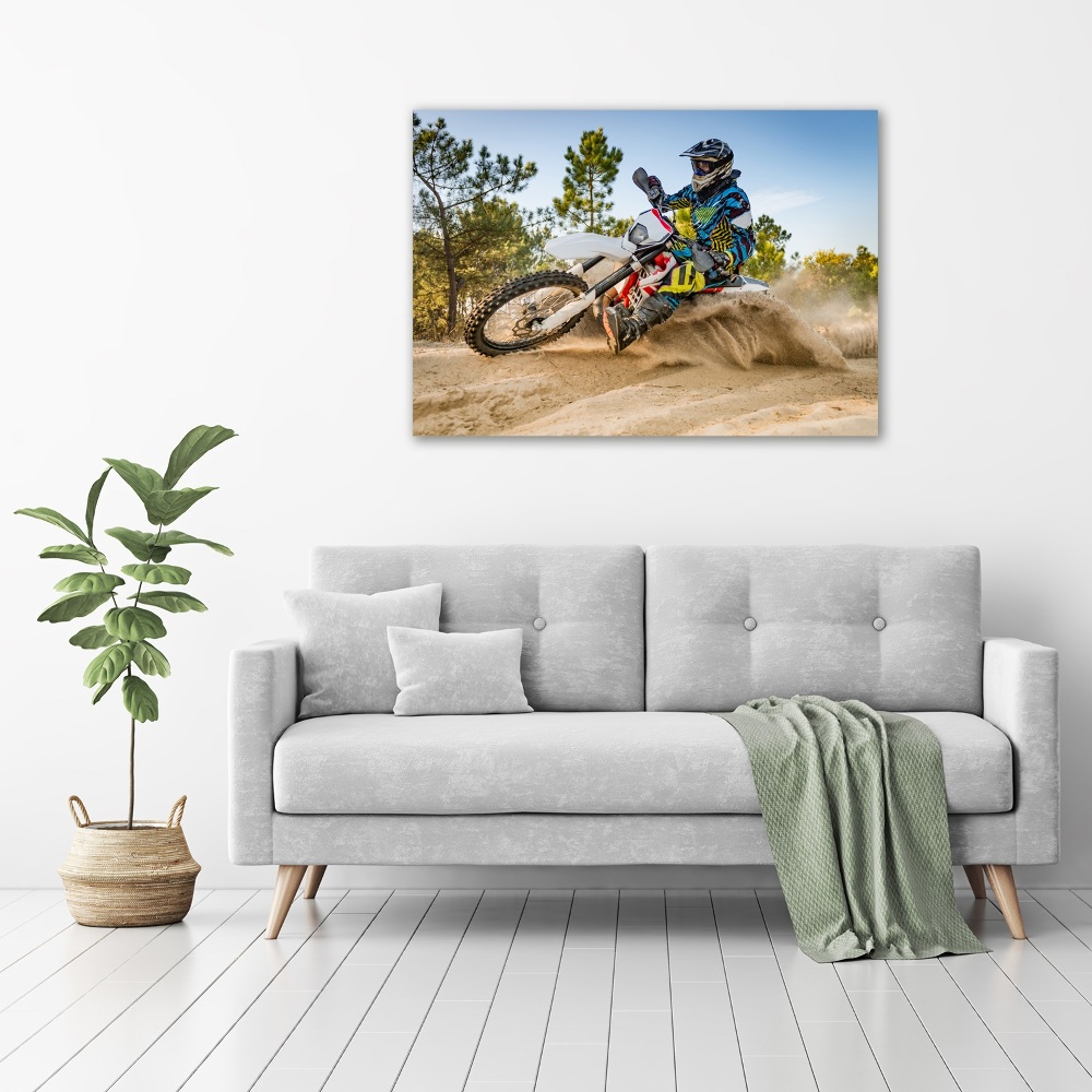 Foto obraz szkło hartowane Motocross