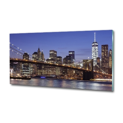 Foto obraz szkło hartowane Manhattan nocą