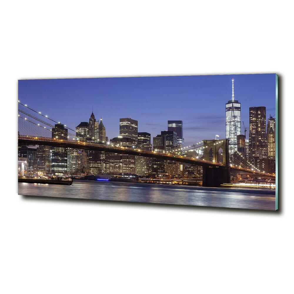 Foto obraz szkło hartowane Manhattan nocą