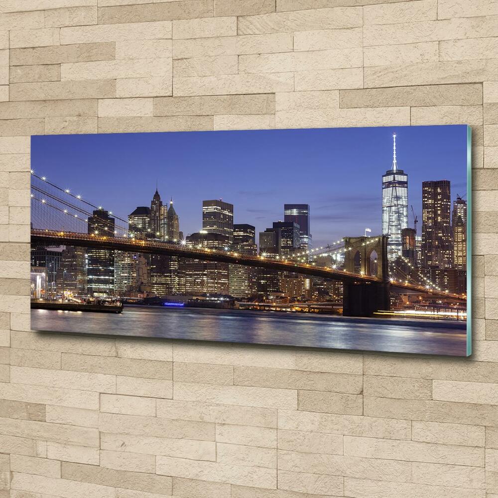 Foto obraz szkło hartowane Manhattan nocą
