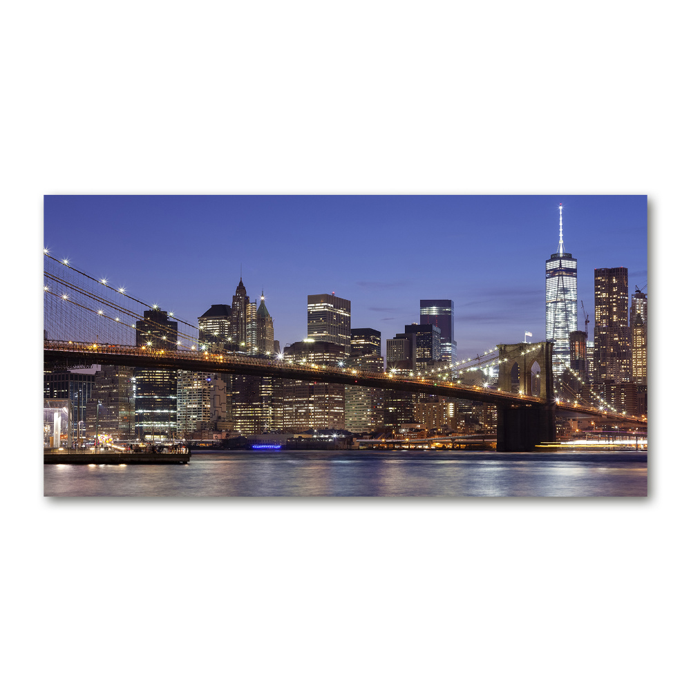 Foto obraz szkło hartowane Manhattan nocą
