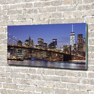Foto obraz szkło hartowane Manhattan nocą