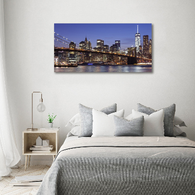 Foto obraz szkło hartowane Manhattan nocą