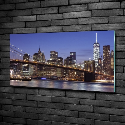 Foto obraz szkło hartowane Manhattan nocą