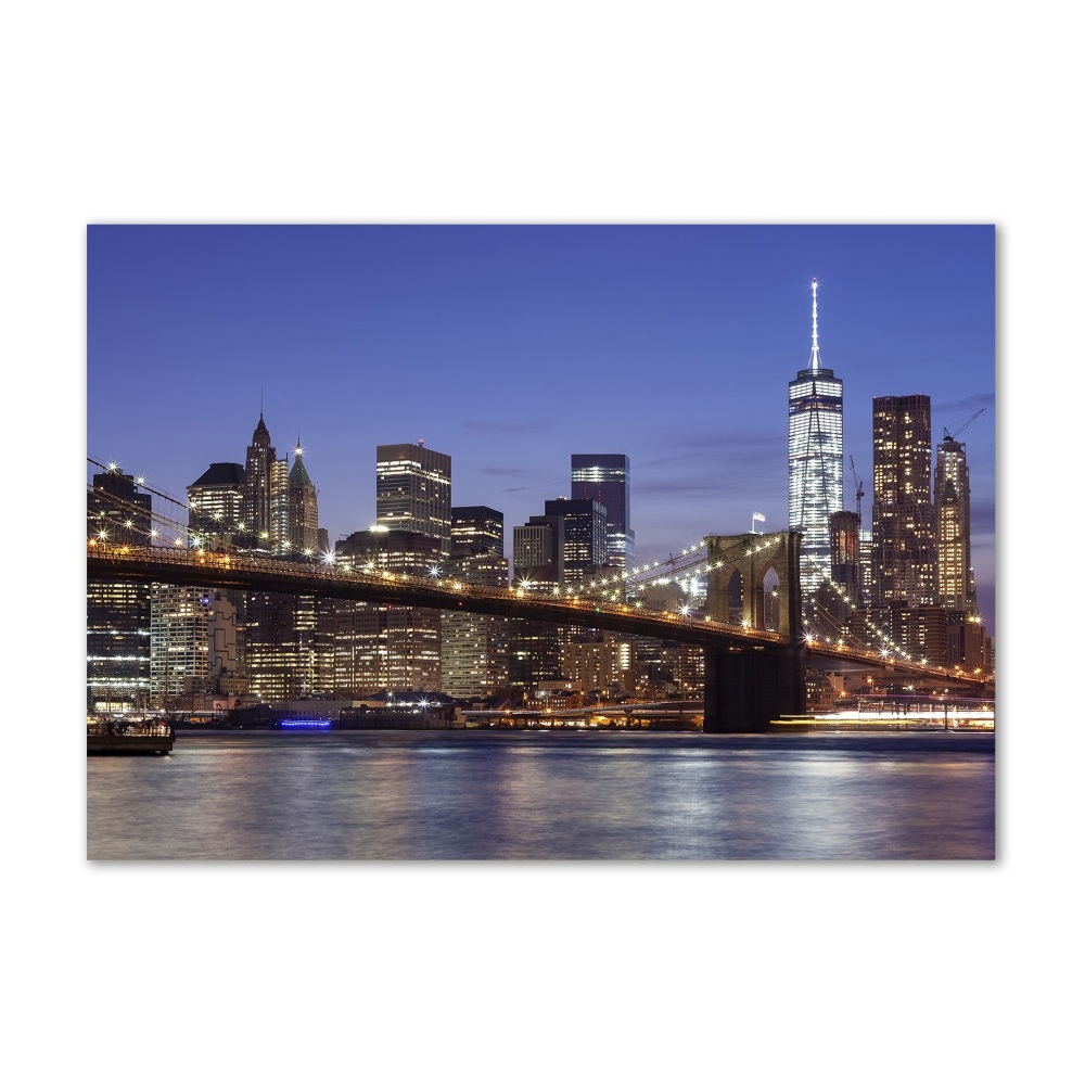 Foto obraz szkło hartowane Manhattan nocą
