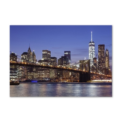 Foto obraz szkło hartowane Manhattan nocą