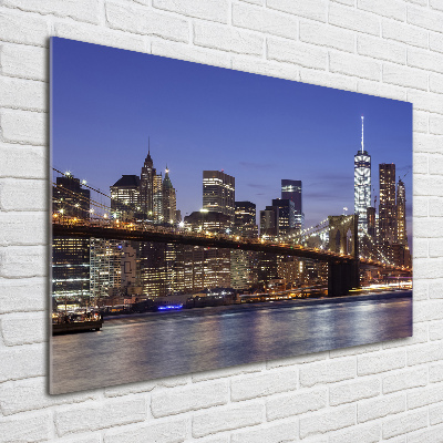 Foto obraz szkło hartowane Manhattan nocą
