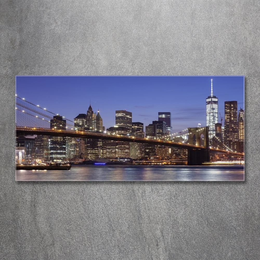 Foto obraz szkło hartowane Manhattan nocą