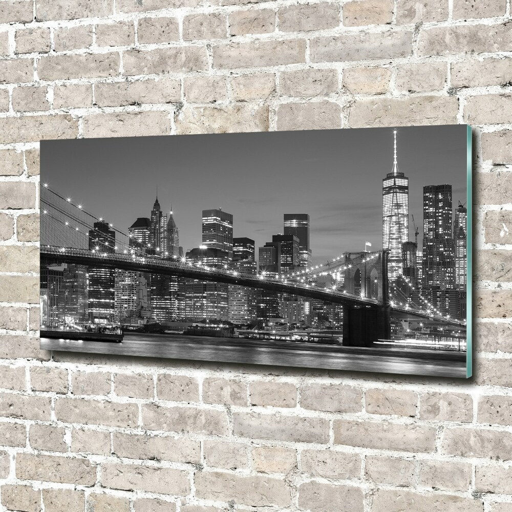Foto obraz szkło hartowane Manhattan nocą