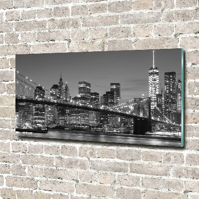 Foto obraz szkło hartowane Manhattan nocą