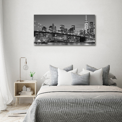 Foto obraz szkło hartowane Manhattan nocą
