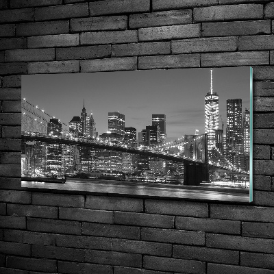 Foto obraz szkło hartowane Manhattan nocą