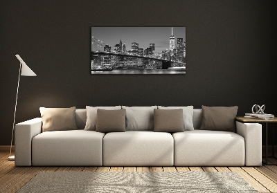 Foto obraz szkło hartowane Manhattan nocą