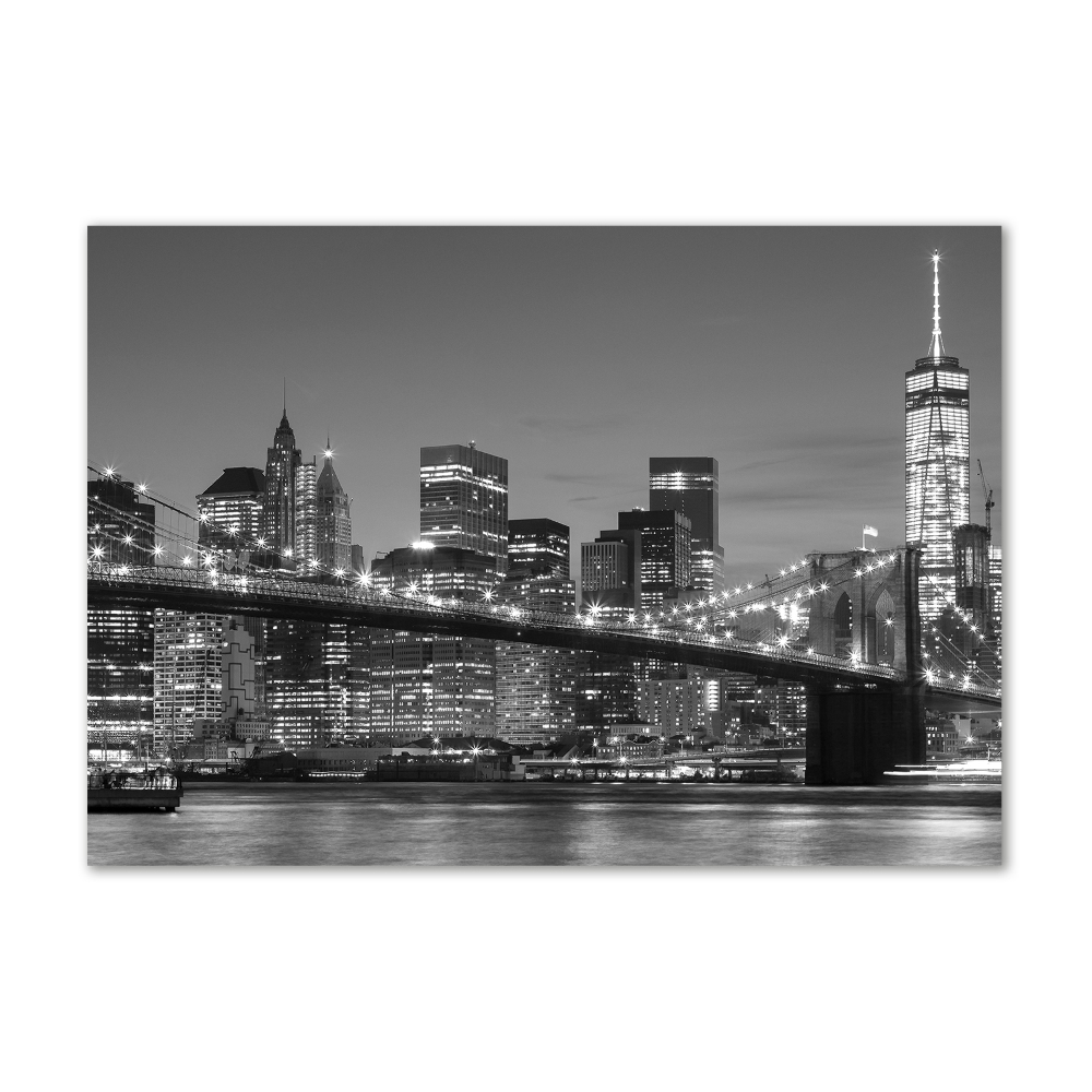 Foto obraz szkło hartowane Manhattan nocą